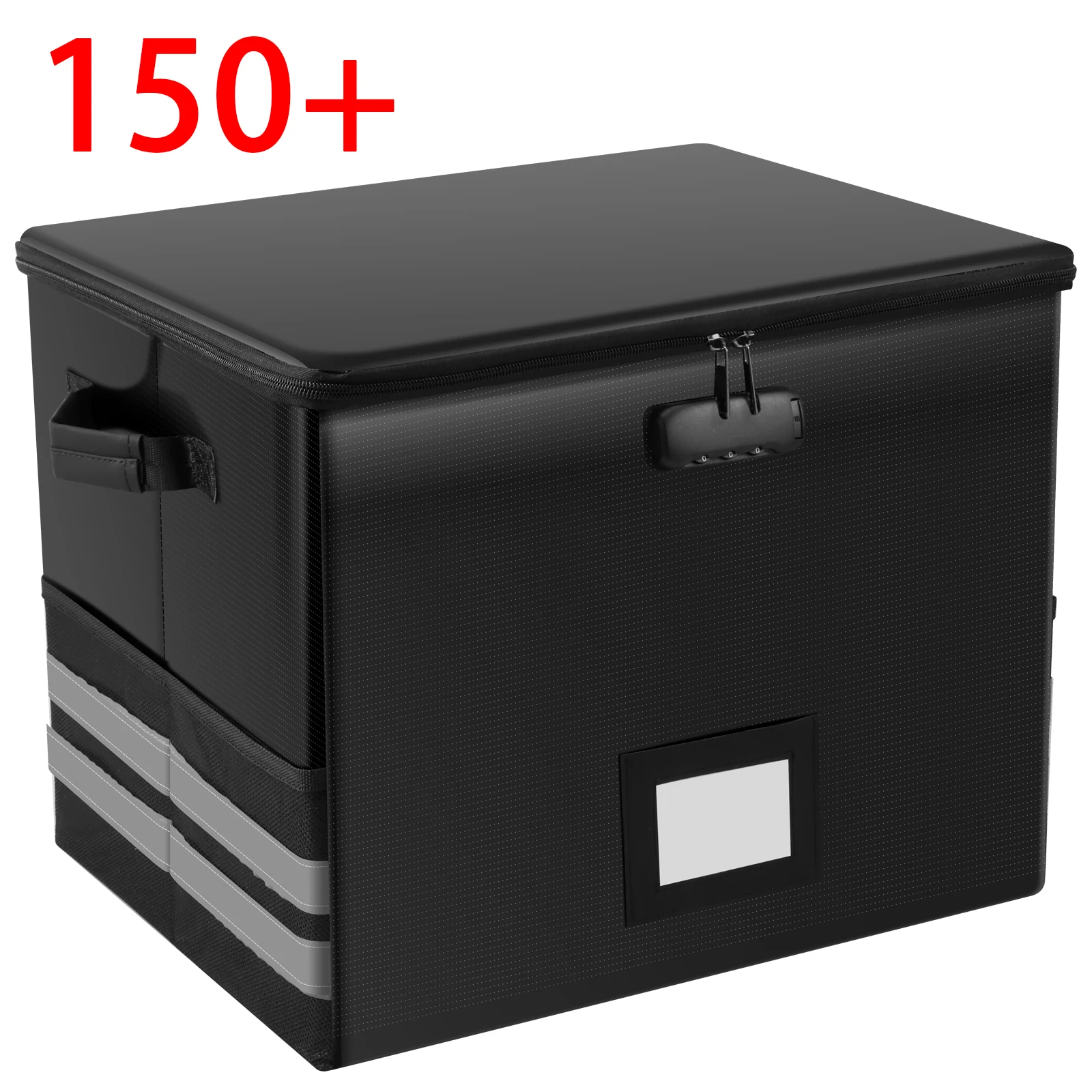 Vinyl Record Storage Box Large Capacity Portable Tote Case up to 150+ 12-Inch Albums With Lid Handles Vinyl Record Organizer