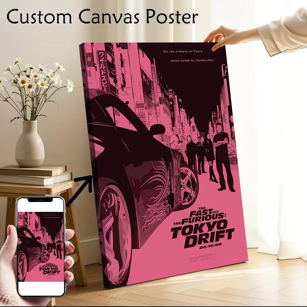 Fast and Furious: Tokyo Drift Movie Printed Canvas Wall Art Customizable Paintings Poster Perfect Gift for Personalized Painting