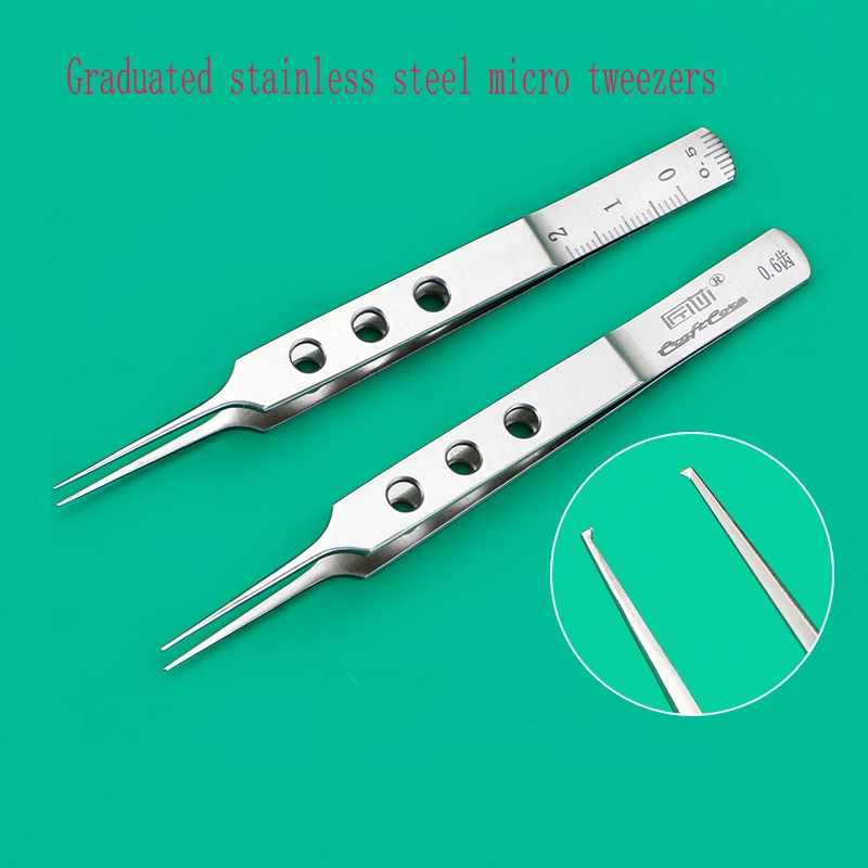 

Microsurgical forceps for double eyelid surgery Tools for fat embedding, thread removal, ophthalmology with hooked teeth forceps