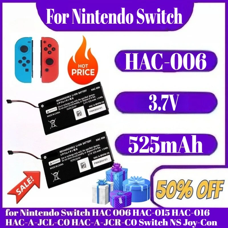 

Bateria HAC-006 HAC006 525mAh 3.7V for Nintendo Switch HAC 006 HAC-015 HAC-016 HAC-A-JCL-C0 HAC-A-JCR-C0 Switch NS Joy-Con