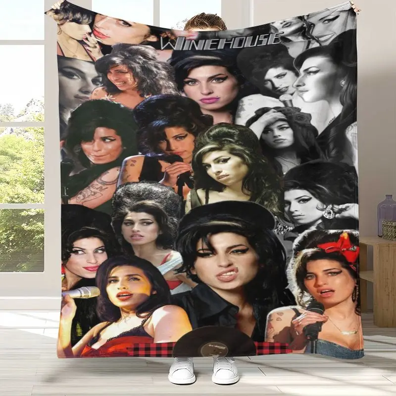 Amy Winehouse Music Singer Soft Flannel Throw Blanket,Cozy Warm Blanket for Bed,Sofa,Living Room,Picnic,Camping,Home Decor,Gift