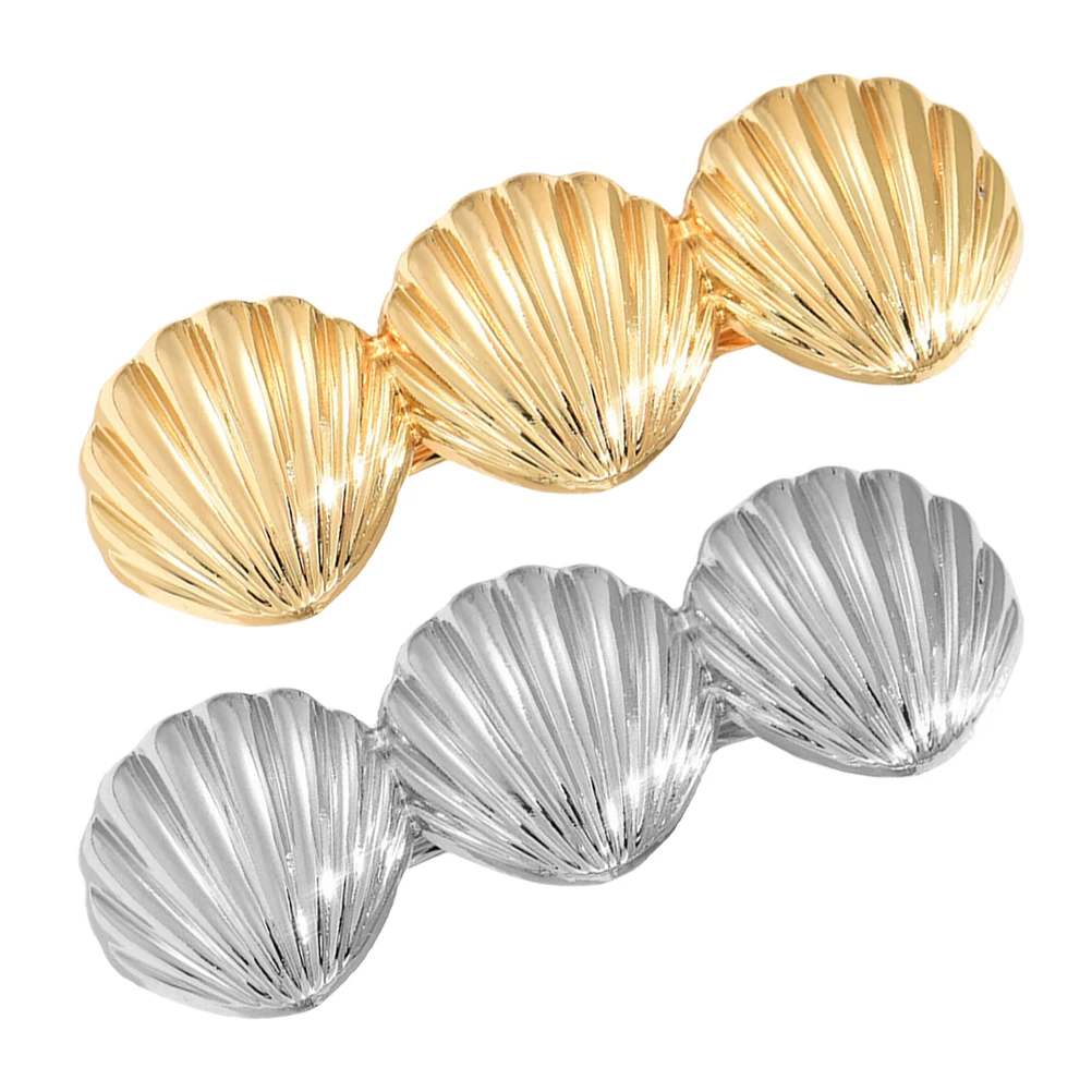 

2Pcs Metal Shell Hair Clips Stylish Barrettes for Thin Hair French Barrette Clip Women Accessories French Hairpin