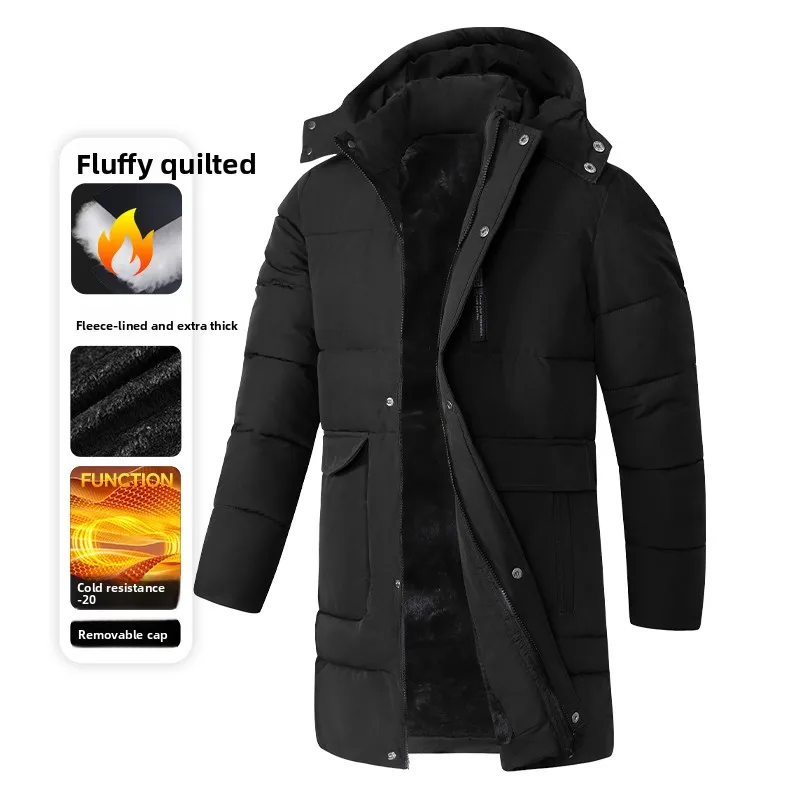 

Мужская утепленная теплая хлопковая куртка на молнии с капюшоном, зимняя, модная, городская, повседневная, из полиэфирного волокна, приталенного кроя, с длинными рукавами