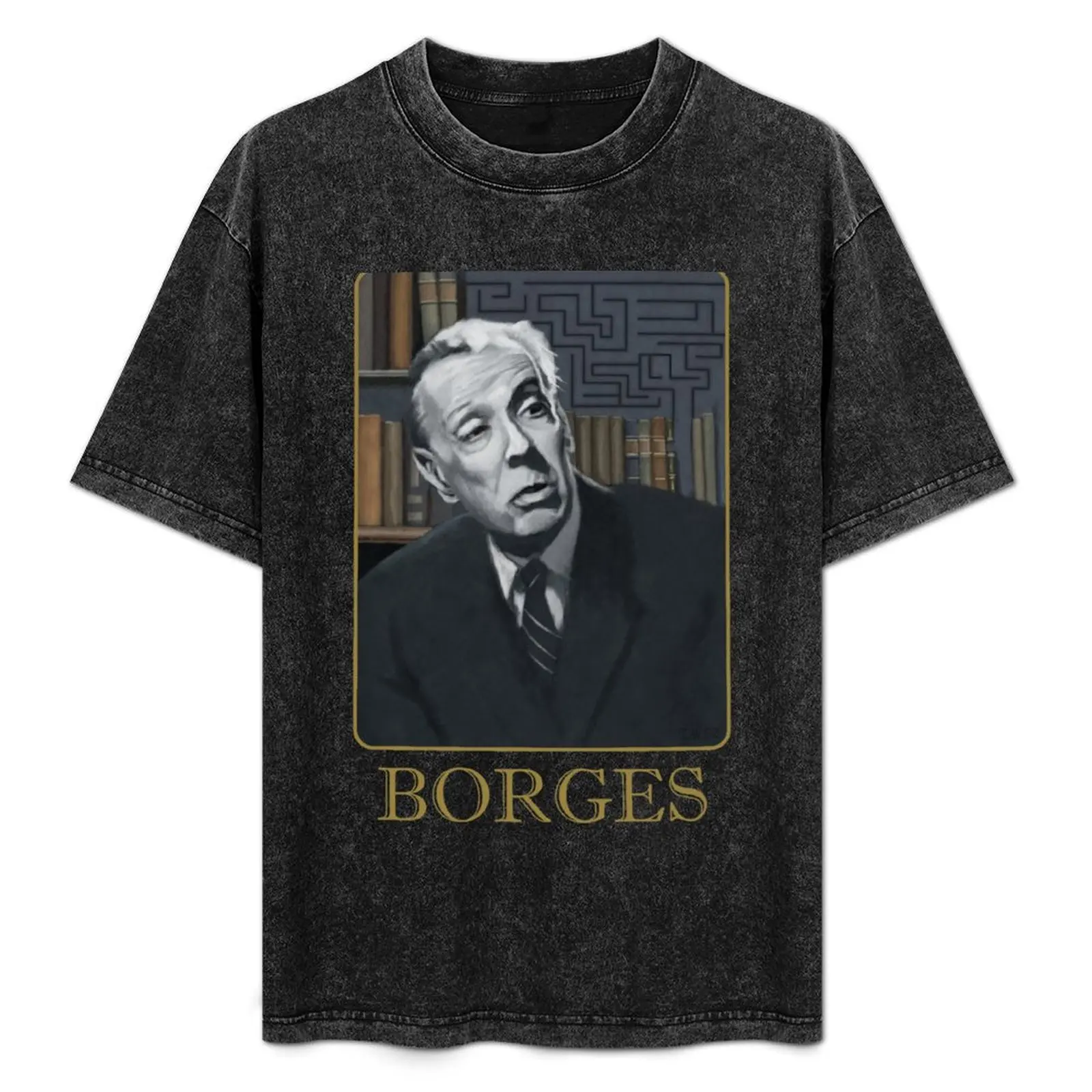 

Jorge Luis Borges Portrait Painting T-Shirt Soft Cotton Print T-Shirt