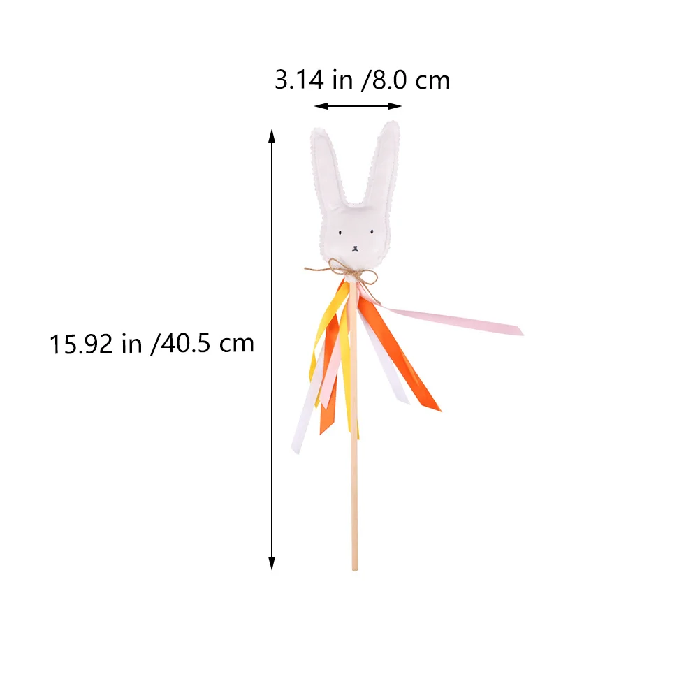 

2Pcs Children Fairy Stick Rabbit Wand for Easter Party Decor Kids Plaything Bunny Stick Festival Props Fairy Wand