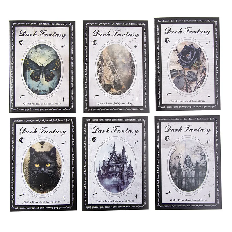 30pcs/lot Memo Pads Material Paper Vintage Dark Fantasy Diary Journal Scrapbooking paper Card Background Decoration Paper