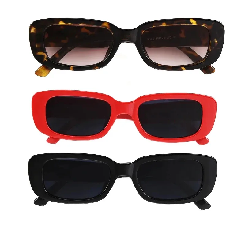 1/2/3/4pcs New Small Sunglasses Women Men Trendy Vintage Brand Designer Hip Hop Square Green Sun Glasses Female Eyewear