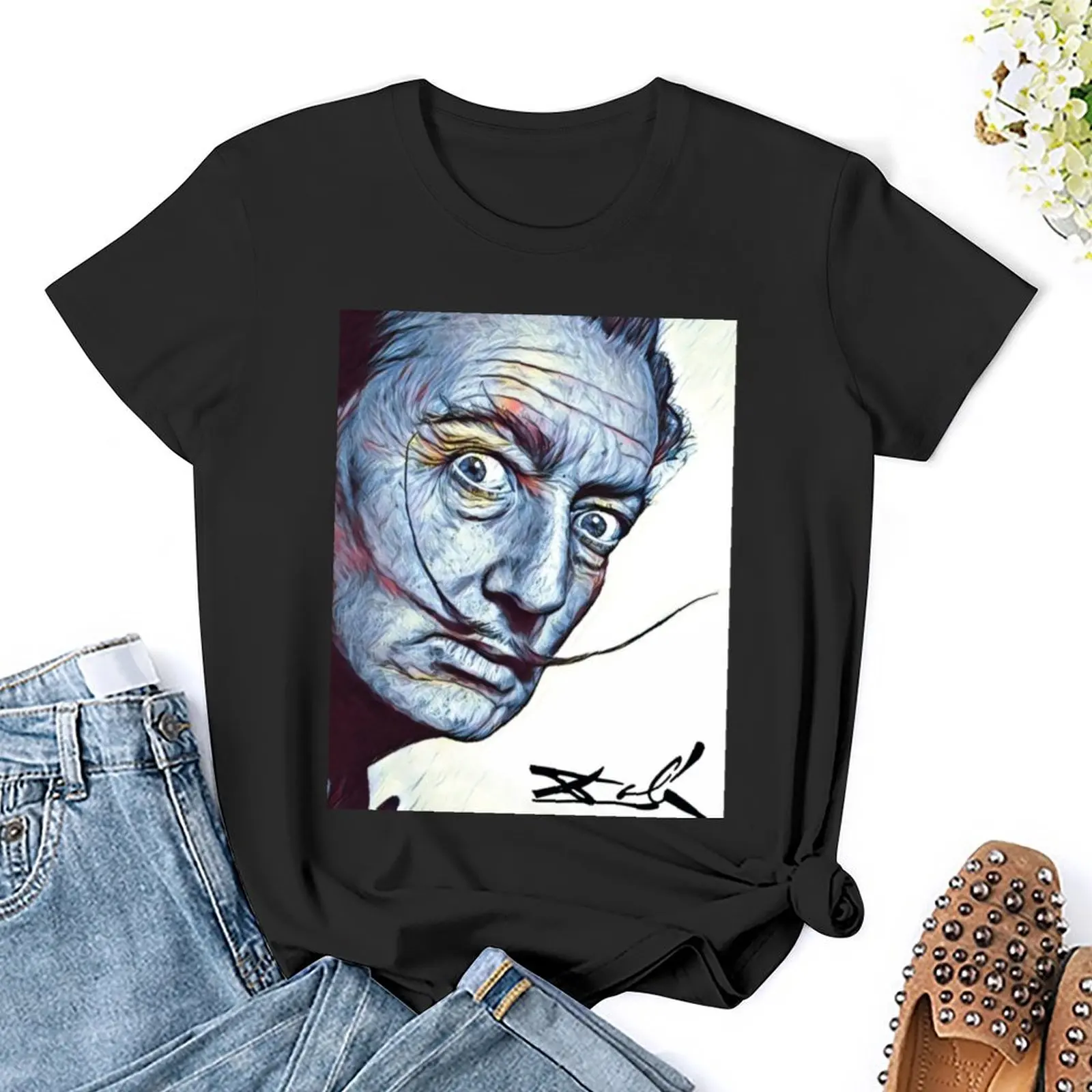 Salvador Dali - Weird Look T-Shirt kawaii clothes anime clothes oversized graphics Womens clothing