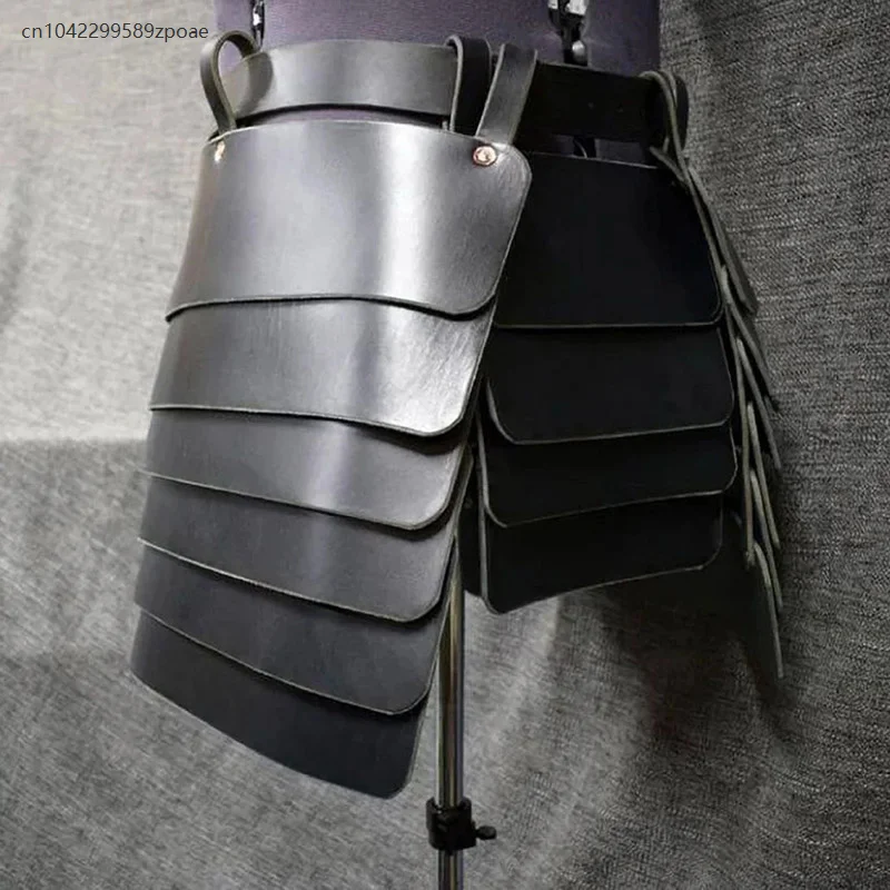 European Medieval Viking Knight Warrior Pu Leather Armor Belt Tasset Faulds Roman  Legion Cosplay Costume Larp Battle Skirt Kilt