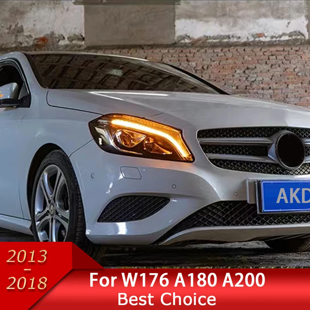 Car Lights for W176 2013-2018 A Class A45 A180 A200 LED Headlight Upgrade High Configure Bifocal Lens AMG Design Accessories