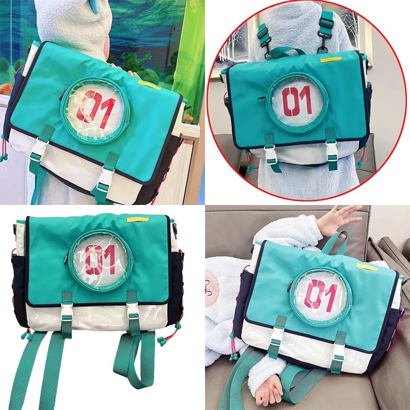 

Hatsune Miku детский модный трендовый рюкзак с персонажем аниме, большая вместительная сумка, прозрачный студенческий рюкзак для выхода на выход