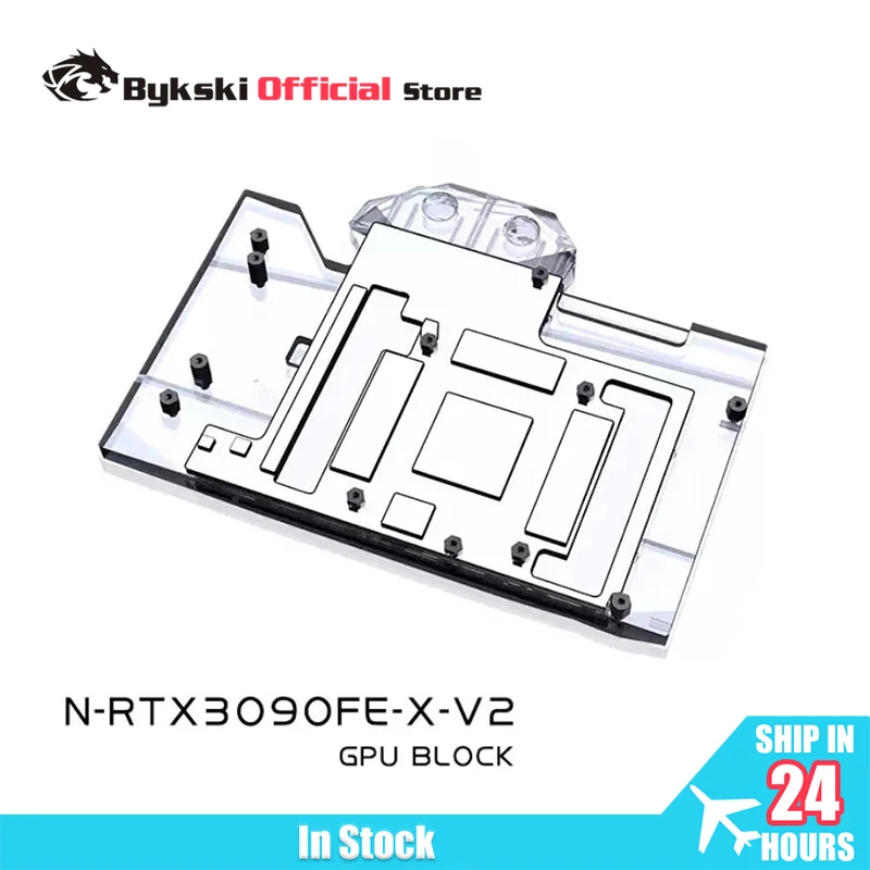 Bykski N-RTX3090FE-X-V2 Bloque de agua para uso en tarjeta GPU NVIIDIA RTX 3090 Founder Edition/bloque de radiador de cobre de cubierta completa