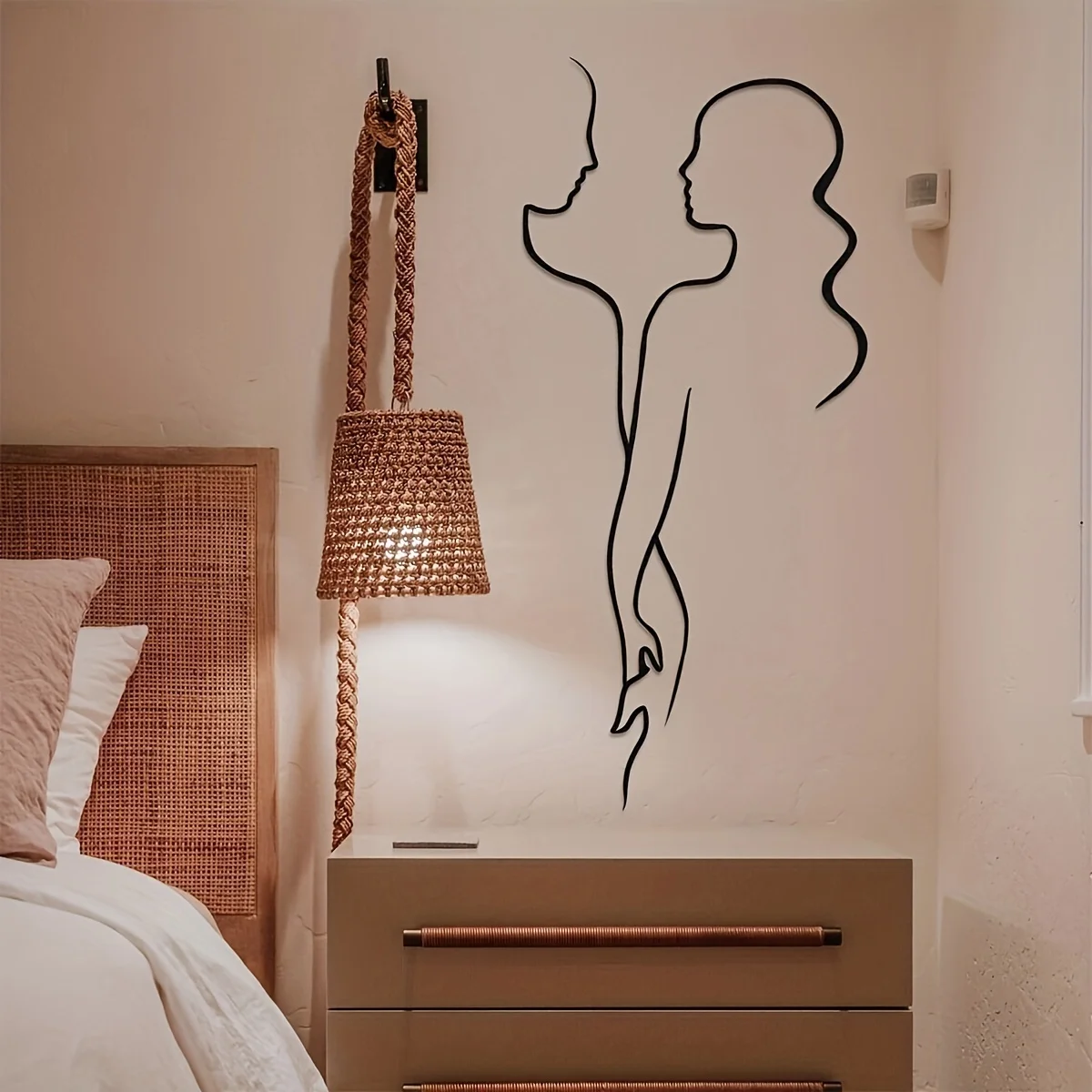 Couple Line Wall Stickers Are Suitable For Living Rooms And Bedrooms, Easy To Disassemble And Self Stick