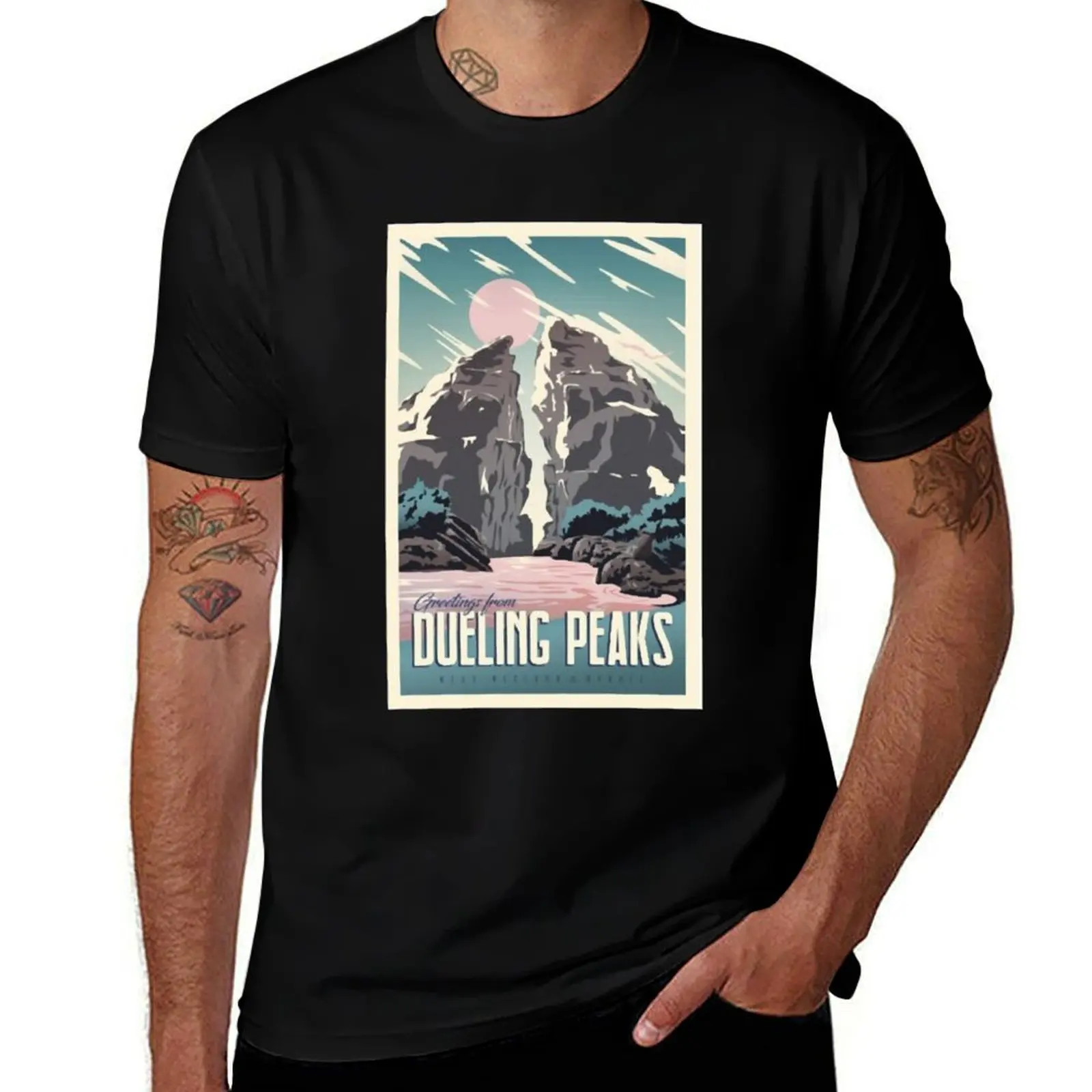 Greetings from Dueling Peaks T-Shirt Big and Tall Loose Fit T-Shirt