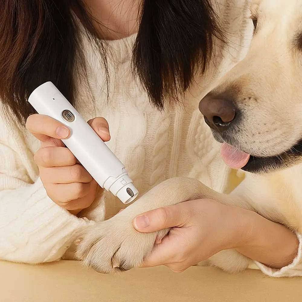 

USB Charging Electric Dog Nail Grinder Quiet Operation 2 Gears Speed Paw Grinder LED Light Professional Pet Nail Grinder