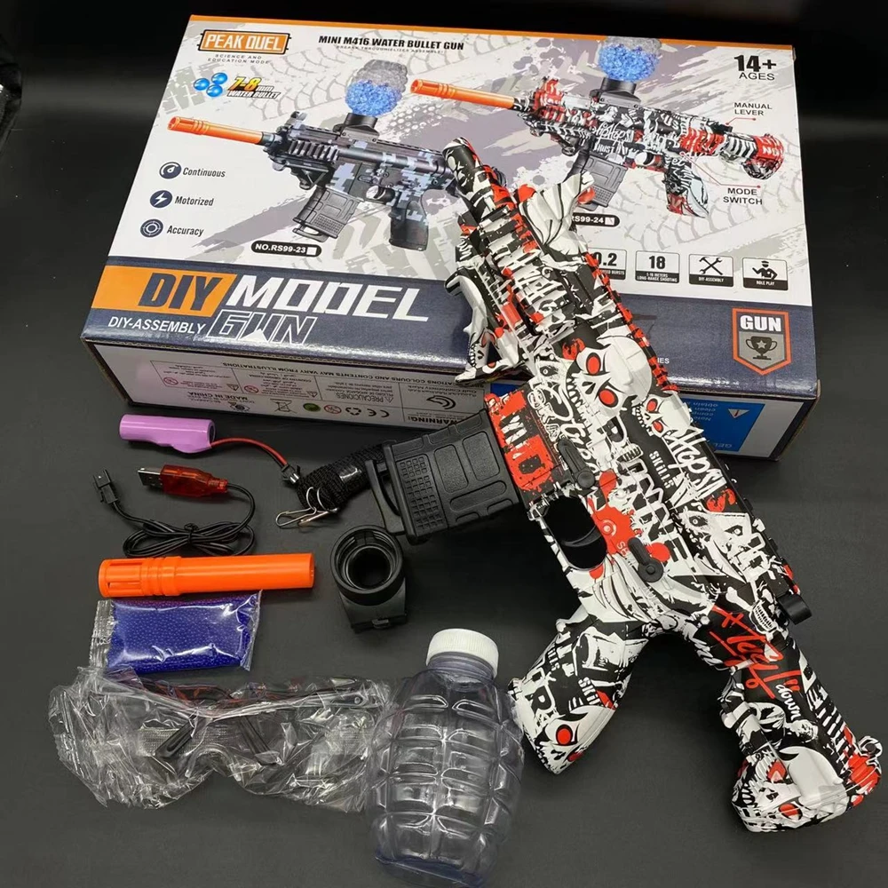 M416 Gel Balls Blaster Gun pistole giocattolo con occhiali CS Fighting Game Paintball Shoot giocattoli all'aperto per ragazzi regalo per bambini