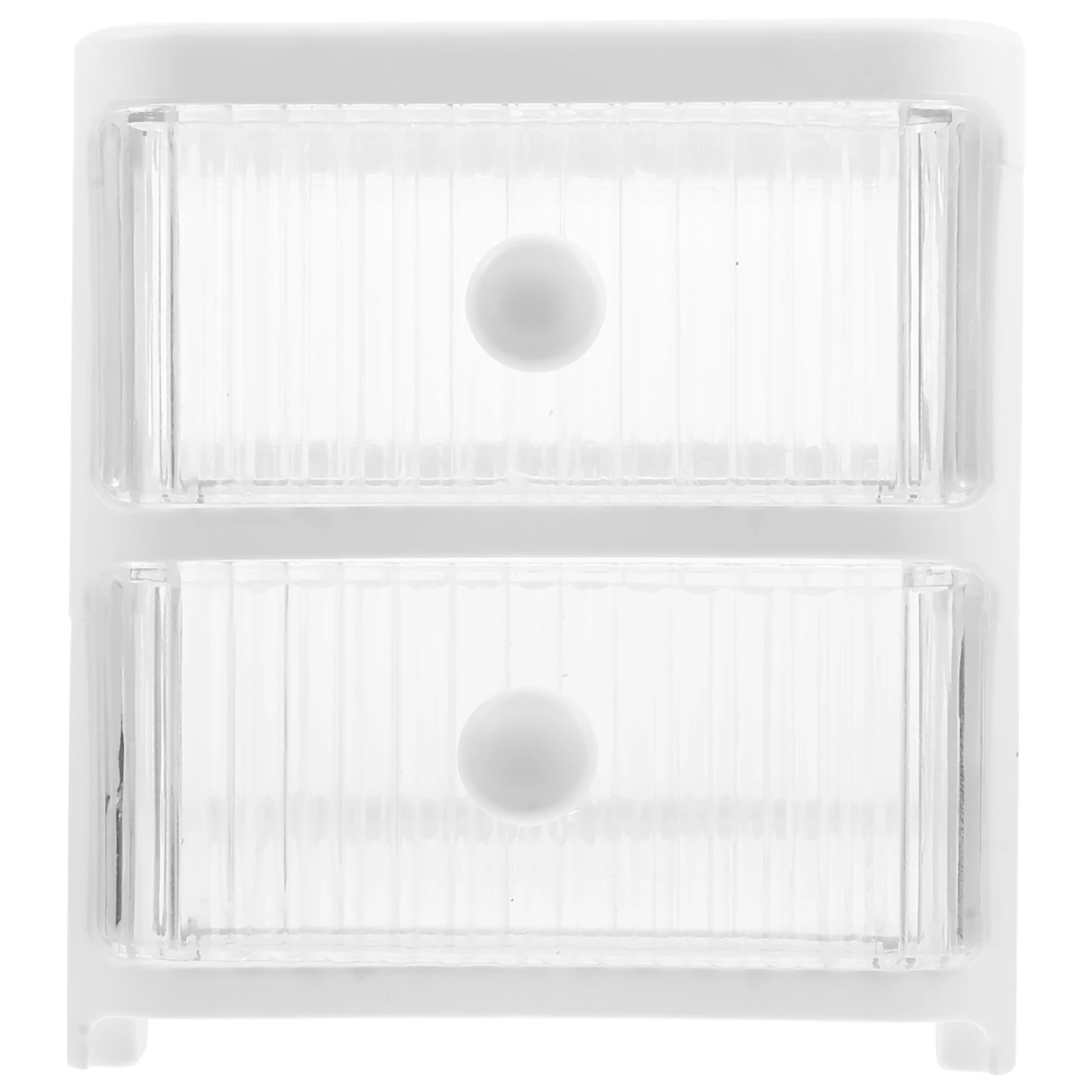 

White 2 Layers Desktop Storage ganizer Multi Compartments for Stationery Makeup Tools Small Items Plastic Drawers Space Saving