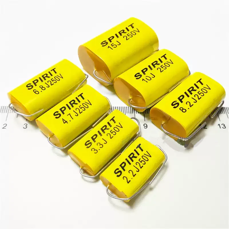 1pcs SPIRIT 1uF~33uF 250VDC 400VDC MKP Polypropylene Axial Non-Polarized Capacitor Yellow for Audio Speaker Crossover