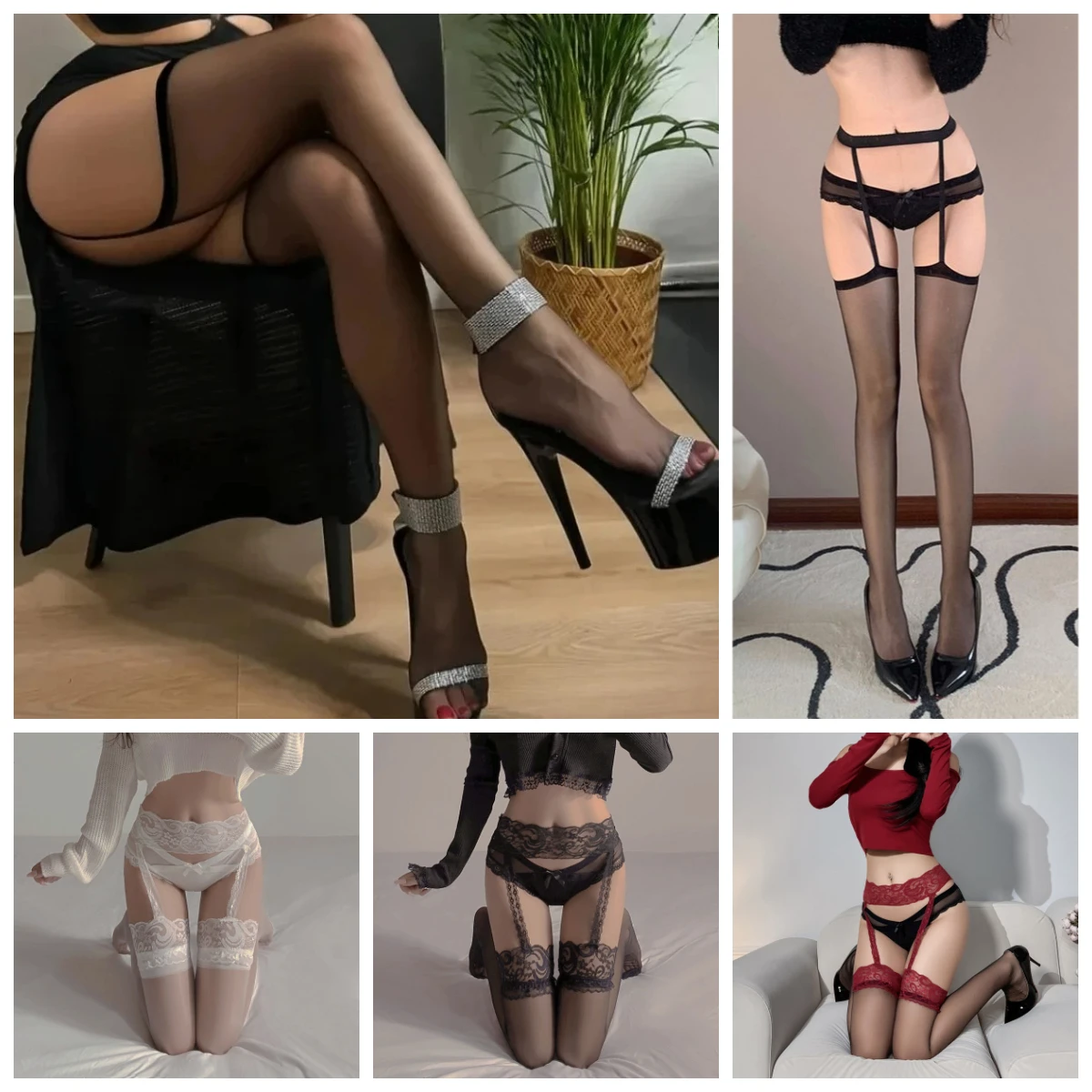 Luxuriöse Overknee-Strümpfe aus transparenter Seide, Damen-Strumpfhose für formelle Anlässe, atmungsaktive einteilige Strumpfhose im französischen Stil, Strumpfband-Bodystockings