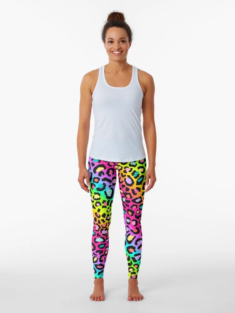 Rainbow Leopard Leggings gym wear Pants sport Womens Leggings