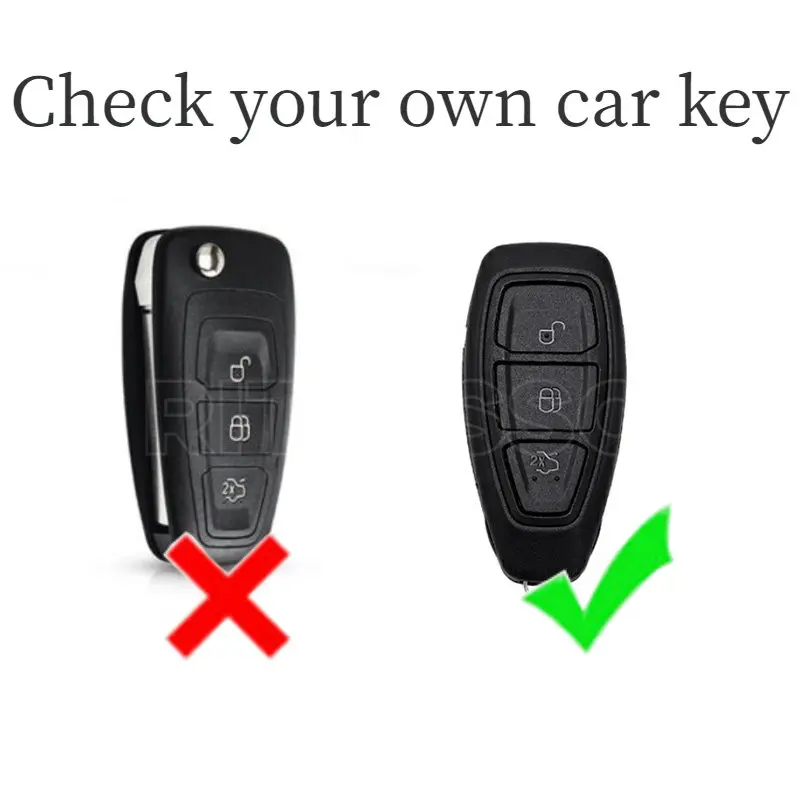 Alloy+Silica Gel  Car Remote Key Cover Case for Ford Focus 3 4 ST Mondeo MK3 MK4 Fiesta Fusion Kuga 2013 2014 2015 2017 2018