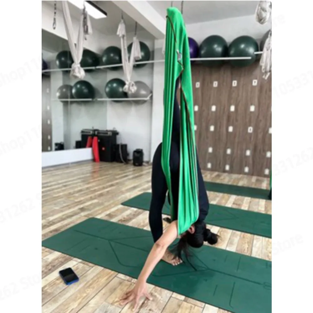 Yoga Pilates Fascia Stretch Belt Green Ribbon Wrap Training Strap for Home Gym