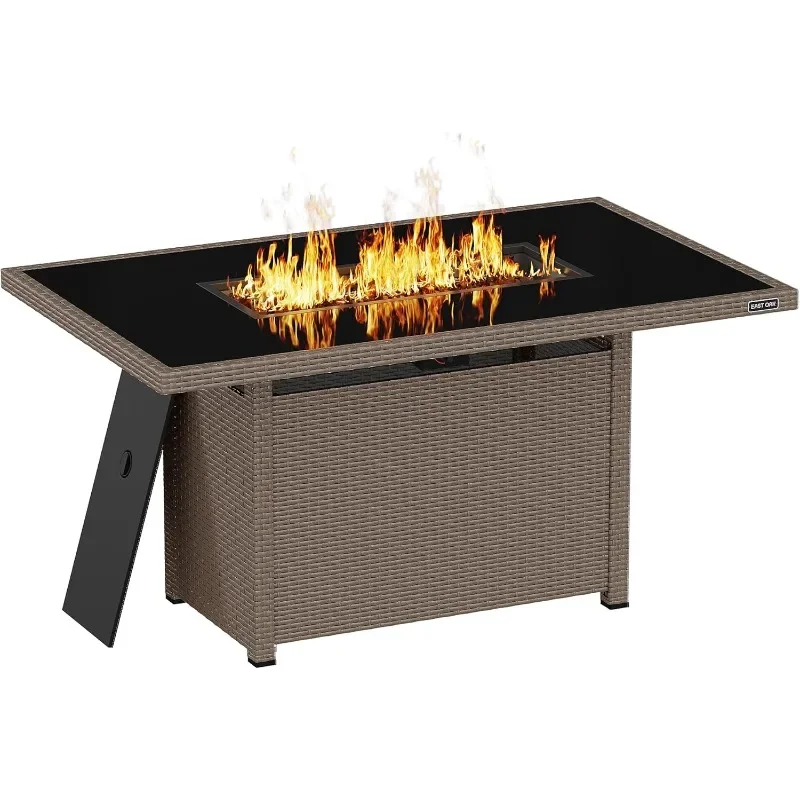 Firepit Large Tempered Glass Tabletop Certified Outdoor Patio Fire Table