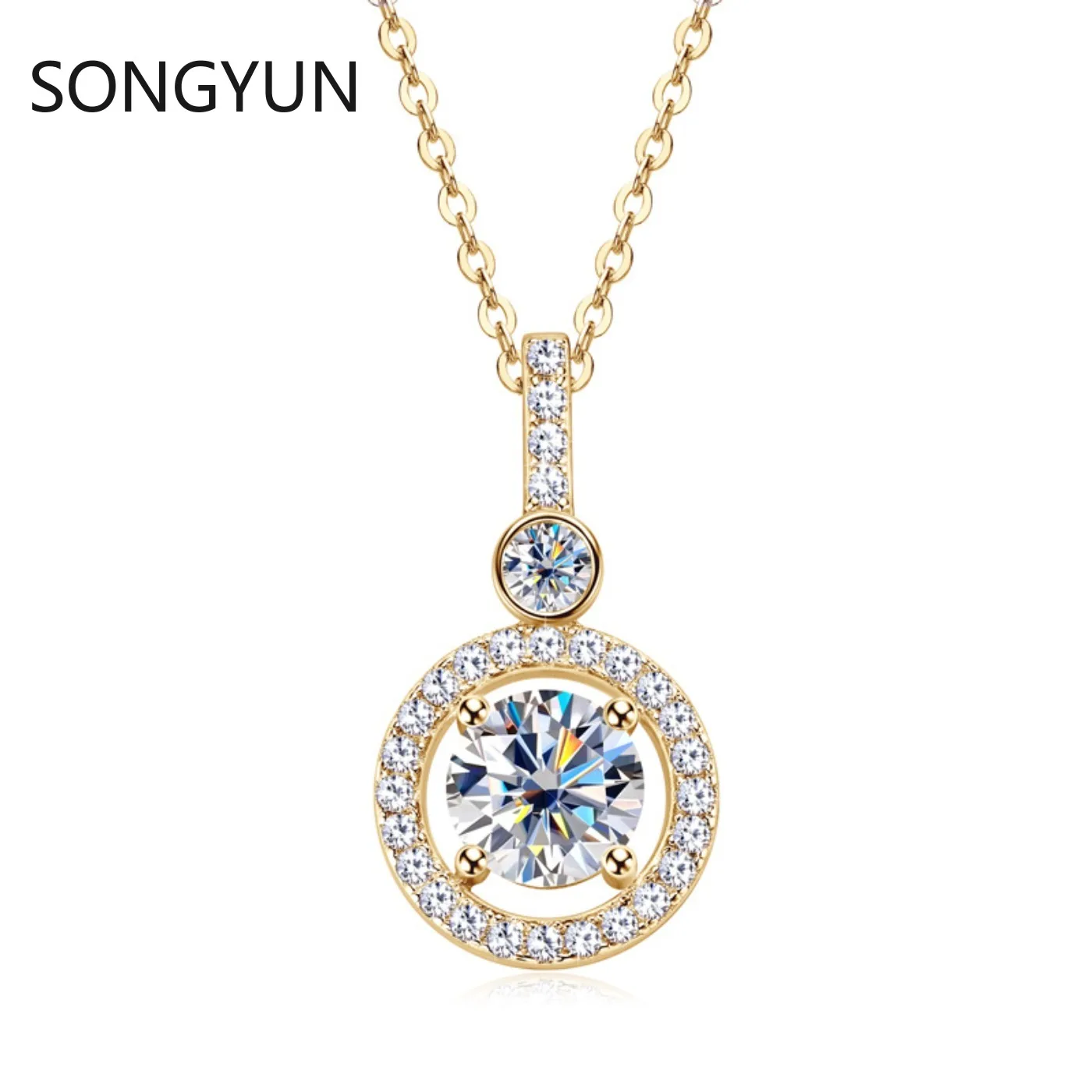 SONGYUN Luxury Jewelry 925 sterling silver Pendant Necklace Women GRA Certificated D Color Moissanite Diamond Necklaces Pendants