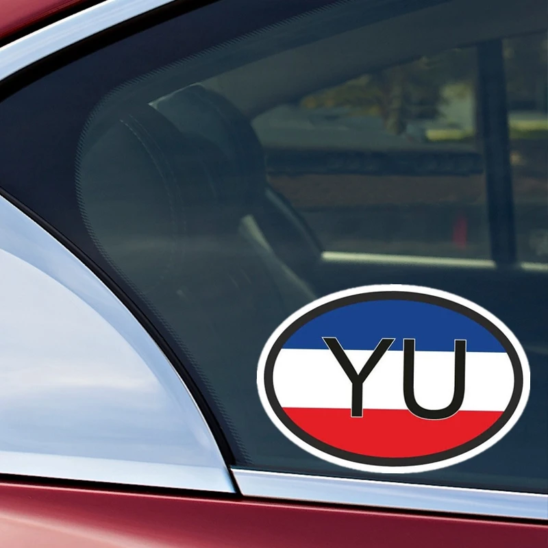 33423# Yugoslavia YU Flag Sticker EX-YU Waterproof Vinyl Decal for Car Bike Motorcycle Truck Pegatinas Para Coche