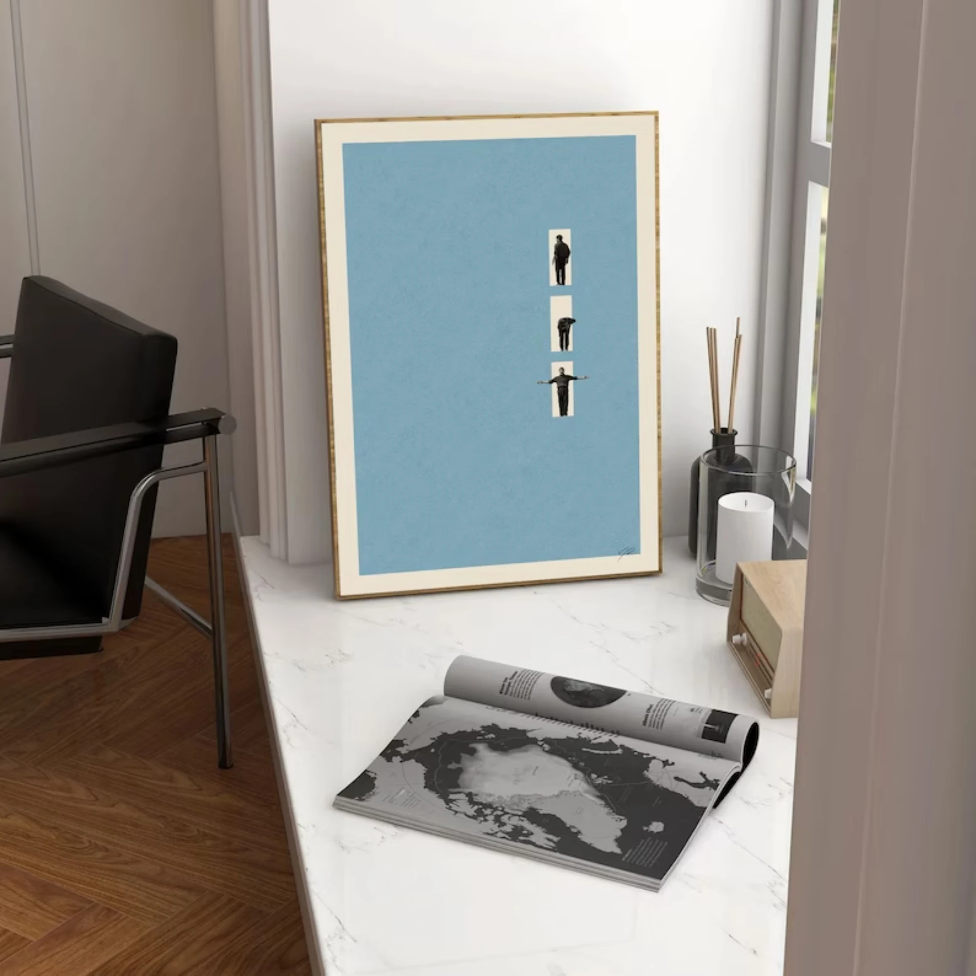 Truman Show Inspired | Mid Century Modern Wall Art Print Canvas Painting Poster Picture For Living Room,Bedroom Home Decor