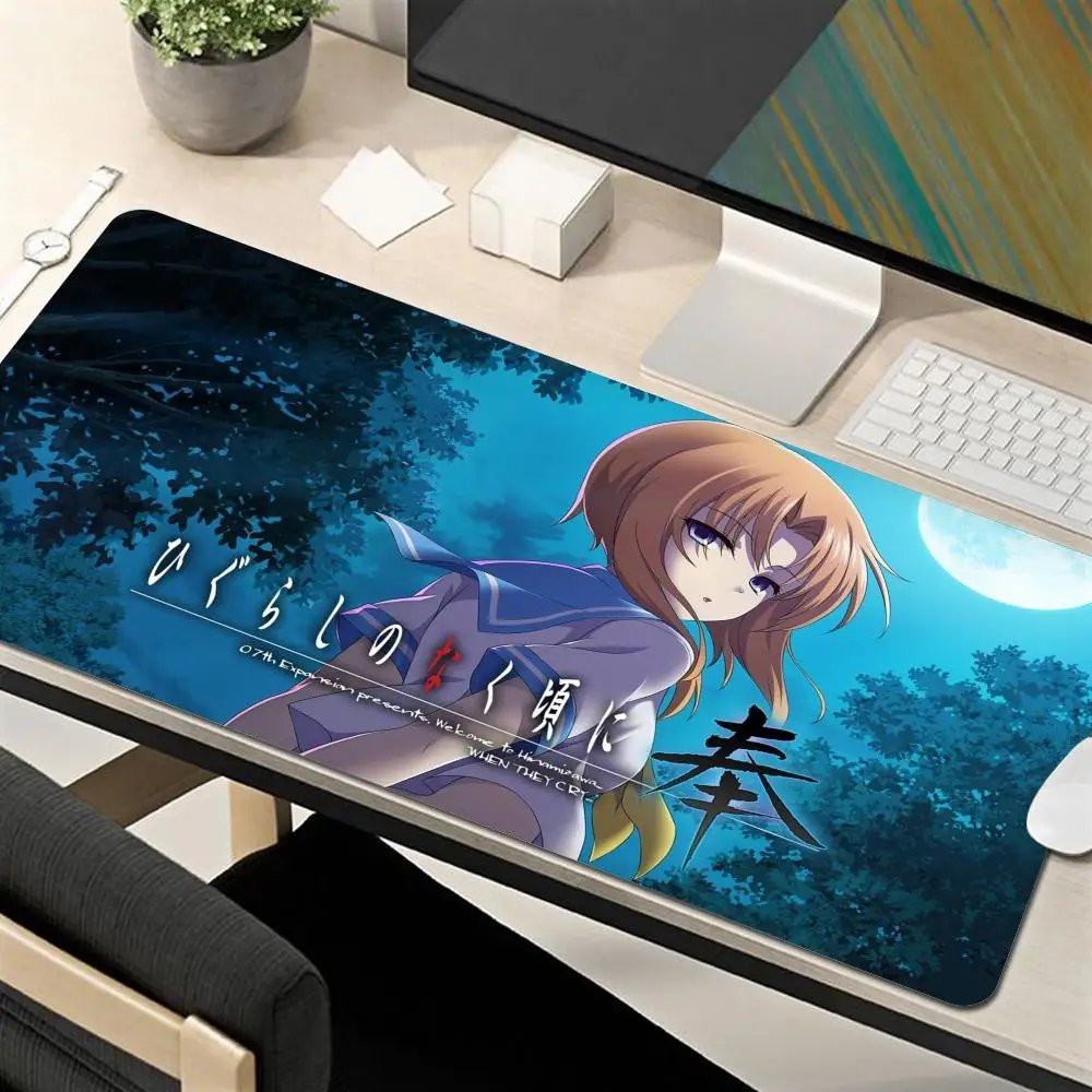 Anime Cartoon DeskMat higurashi no naku koro ni Gaming Accessories Mouse Pad Pc Gamer Girl Mousepad 900x400 Computer Laptop Pads