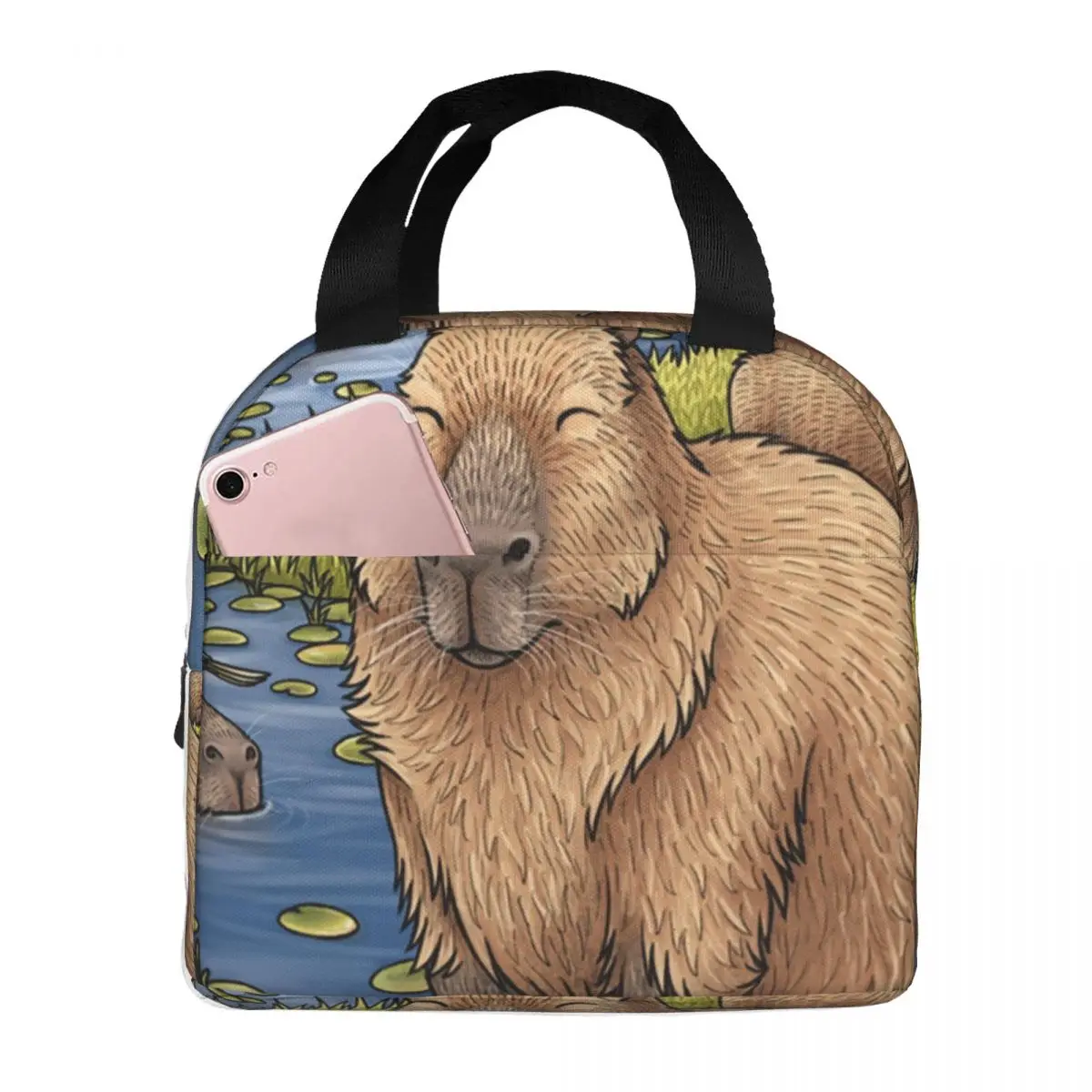 Capybaras Insulated Lunch Bags for School Office Animal Pet Resuable Cooler Thermal Lunch Box