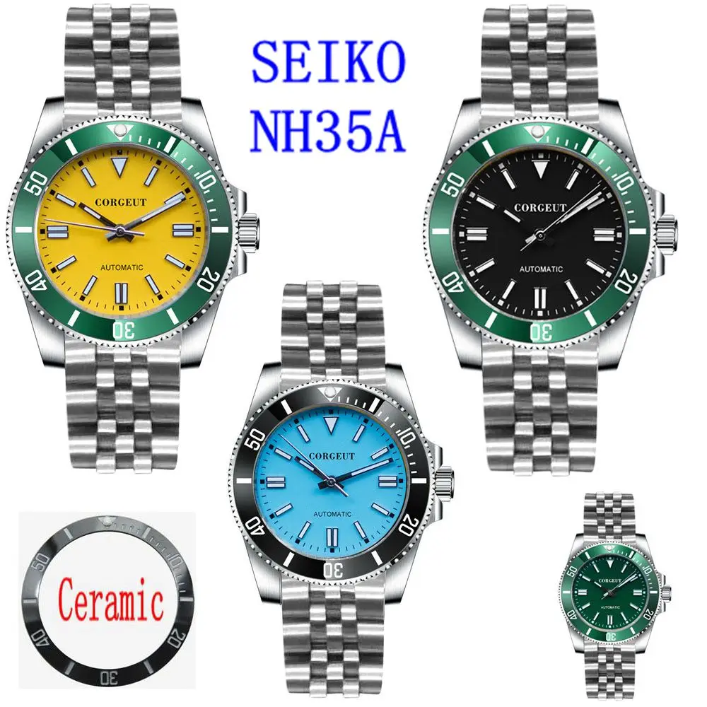 

Sapphire Men's Watches Ceramic Mechanical Watch For Men Luxury Automatic Watch Men NH35 100M Waterproof Reloj Hombre Lume Clock