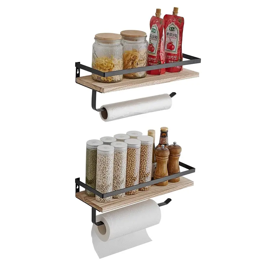 

Навесные полки для хранения с держателем для полотенец и барной стойкой, держатель для бумажных полотенец с полкой для кухни, ванной комнаты