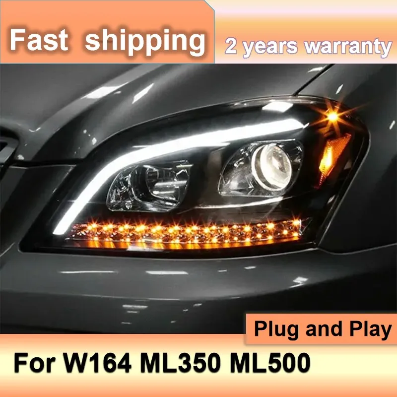 

Car Accessories for Mercedes W164 Head Lights 2009-2012 ML350 Headlight DRL Turn Signal Low High Beam Projector Lens