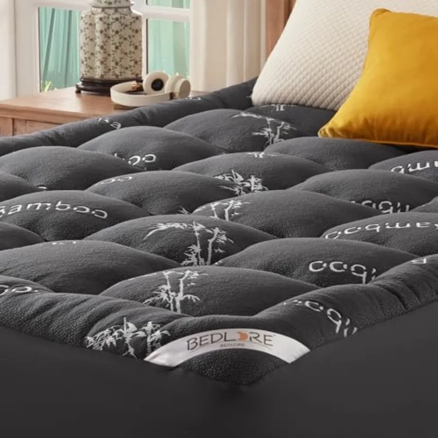 

Наматрасник из вискозы, полученной из бамбука, с толстым слоем Pillow Top и эластичными карманами для матрасов толщиной 6-18 дюймов, мягкий.