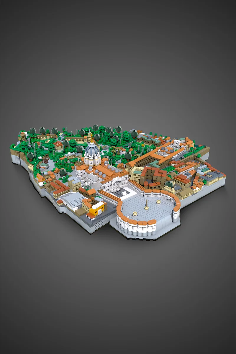 MOC Vatikan Stadt Ziegel Modell Modulare Vatikan Stadt Architektur Street View Bausteine Montage Spielzeug Kinder Geburtstag Geschenke