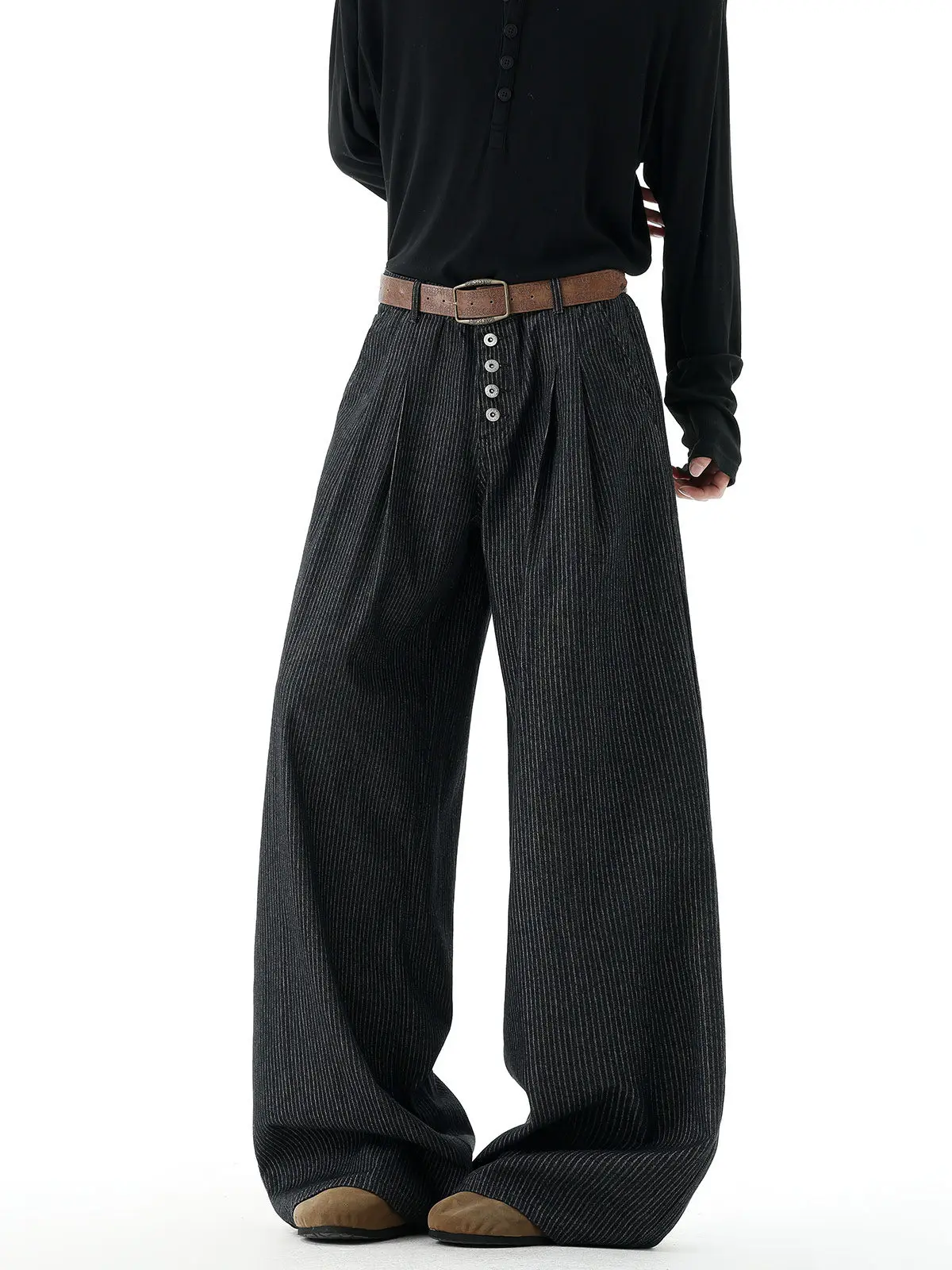 Women's Black Gothic Baggy Y2k Striped Jeans Vintage Grunge Emo Jean Pants Harajuku Oversize Denim Trousers Alternative Clothes