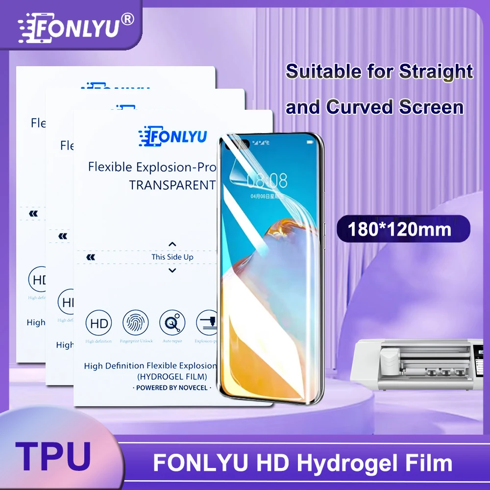 

FONLYU TPU HD Super Clear Hydraulic Film For Mobile Phone Curved Screen Protector Cutting Machine Hydrogel Sheets Movies Micas