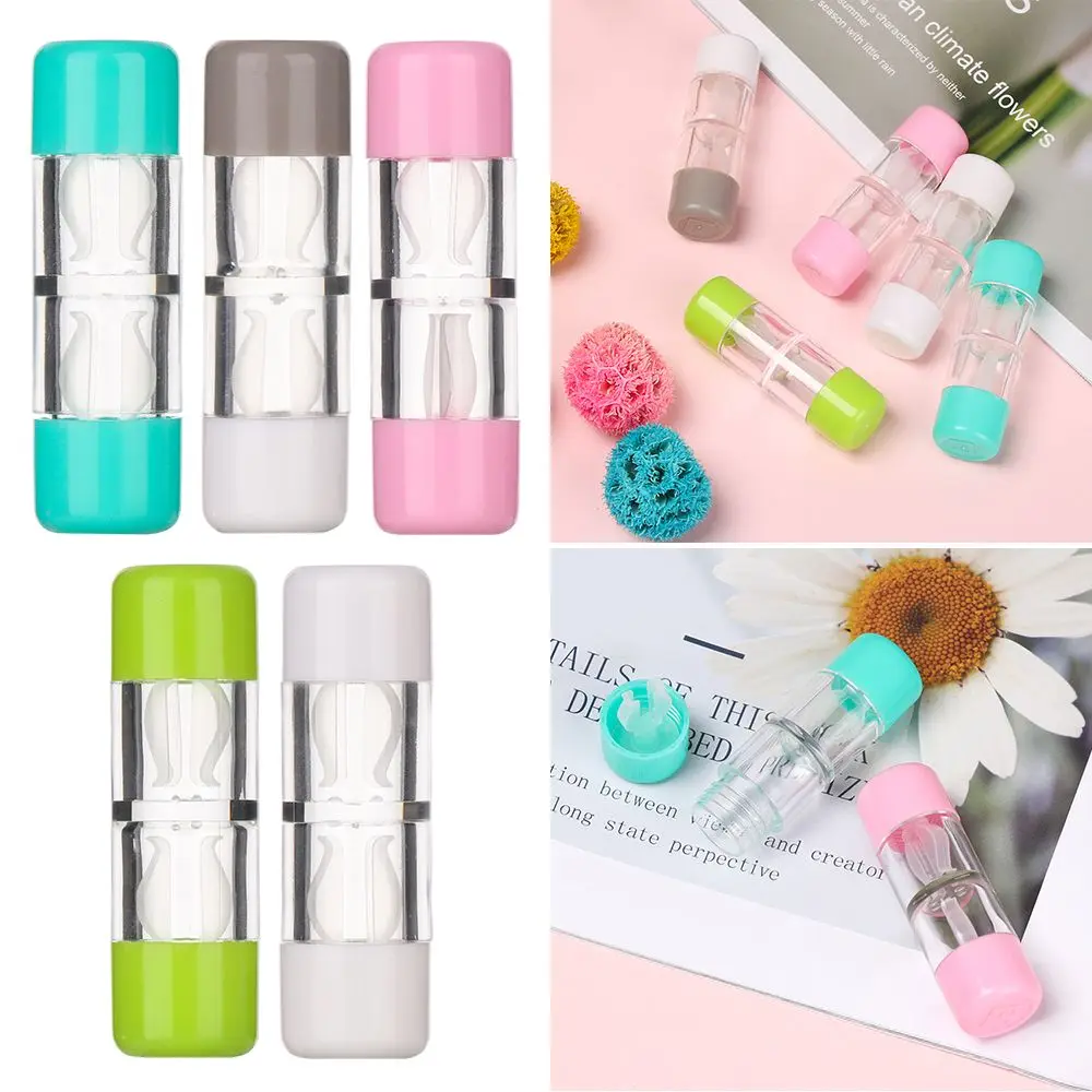 Mini Plastic Portable Contact Lens Case Bottle Tube Soaking Box Travel Glasses Holder