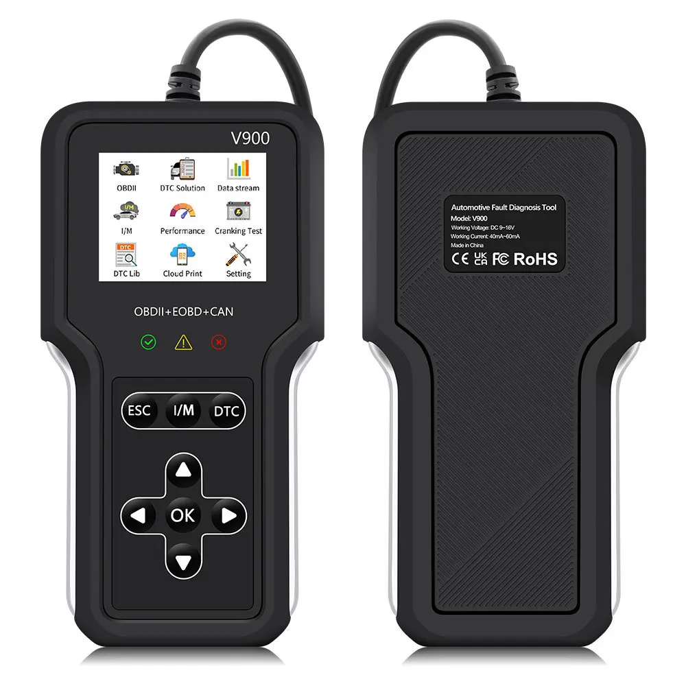V900 Car Engine Transmission Fault Diagnostic Tool Read and Clear Fault Codes Multifunctional Portable OBD2 Code Reader Scanner