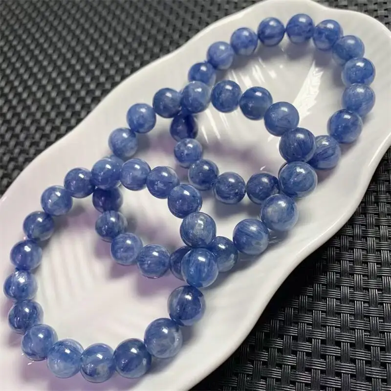 

11MM Natural Kyanite Bracelet Gemstone Round Bead Crystal Healing Round Bead Bracelet Women Men Fine Jewelry Gift 1PCS