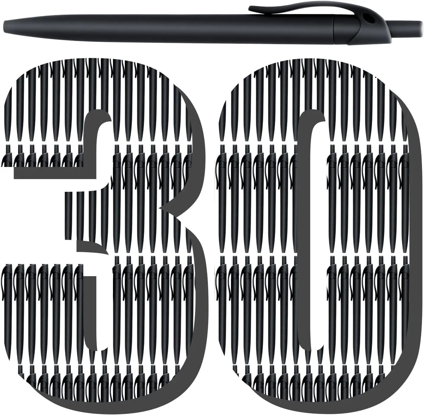 

Aozora Pens Bulk 30 Pack Black Click Pens No Bleed Wholesale Retractable Ballpoint Pens Medium Point,Smooth Ink Pens for Journaling School Office Supplies 1.0MM Black Ink