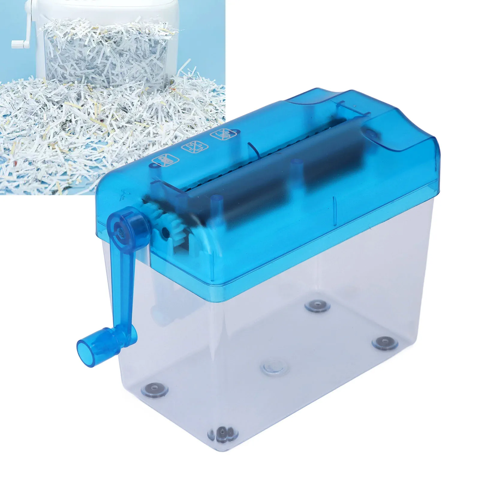 Manual  Strip Cut Shredding Machine Desktop  Paper Cutting Tool for Office School Home Use Blue Strip Cut