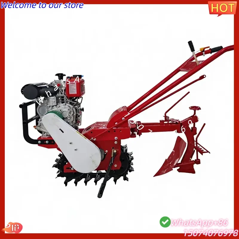 2026 Multifunctional Micro-Tillage Machine Chain Tiller Installation Loose Soil Ditching Cultivator 170 Motor