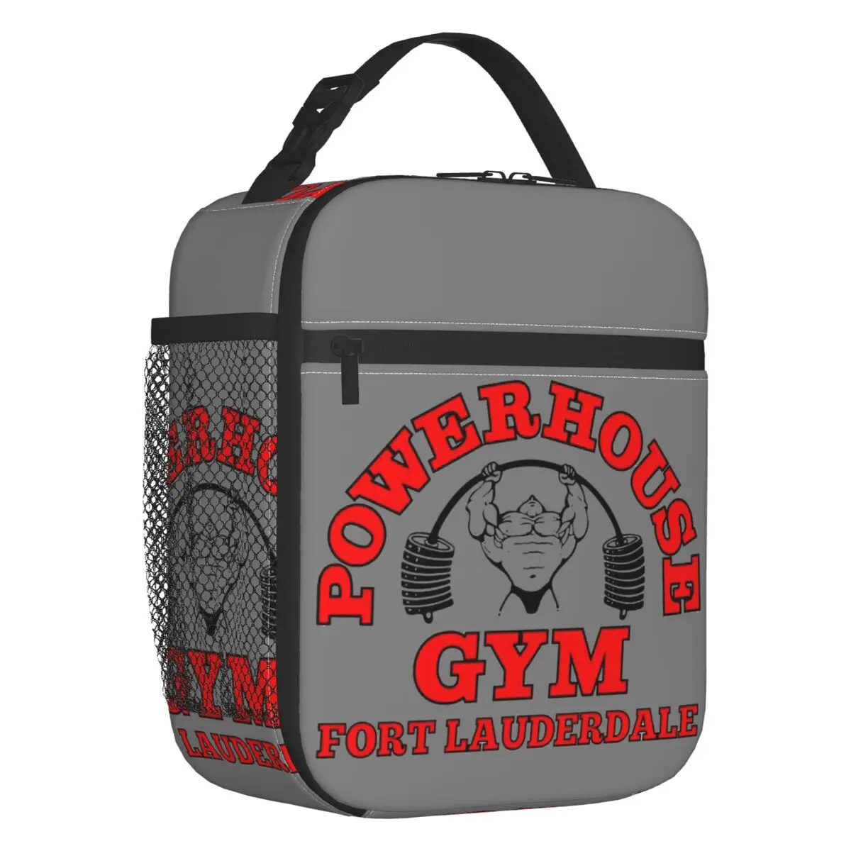 Custom Powerhouse Gym Insulated Lunch Tote Bag for Women Fitness Building Muscle Portable Thermal Cooler Food Lunch Box Travel