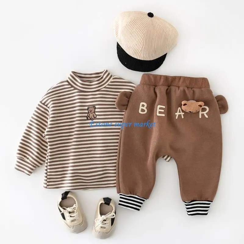 

090B Children Striped Shirt Neutral Gender Kids Sweater Long Sleeved Spring T-Shirt