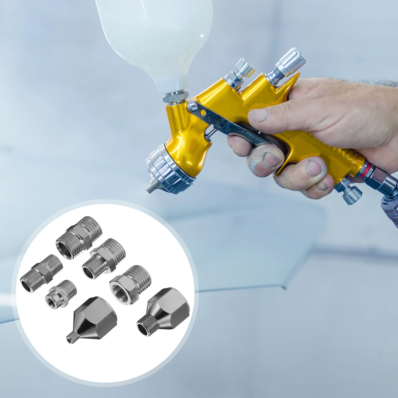 

Быстроразъемное соединение для аэрографа, нержавеющие металлические фитинги для шланга компрессора, принадлежности для творчества