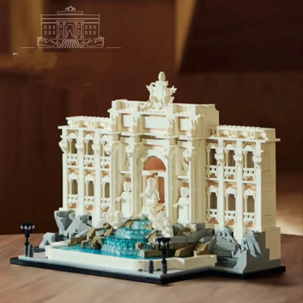 

1880 шт., креативное моделирование, римский фонтан Trevi, строительные блоки, игрушки, подарки на Хэллоуин, строительные блоки Trevi Fountain