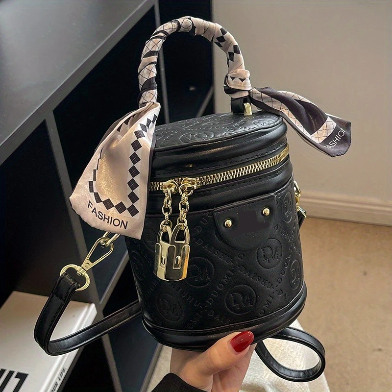 Popular Fashion‑friendly Embossed Bucket Bag, Featuring Exquisite PU Leather and Multi‑color Options, Trendy Women's Handbag. Perfect for Daily Commutes, Date Outfits, Gifting and Casual Looks to Create an Elegant and Distinctive Vibe